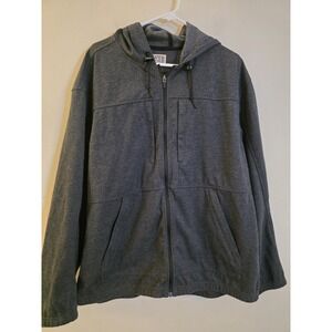 Duluth Men's 2XL Gray Hooded Full Zip Long Sleeve Hiking Outdoors Jacket